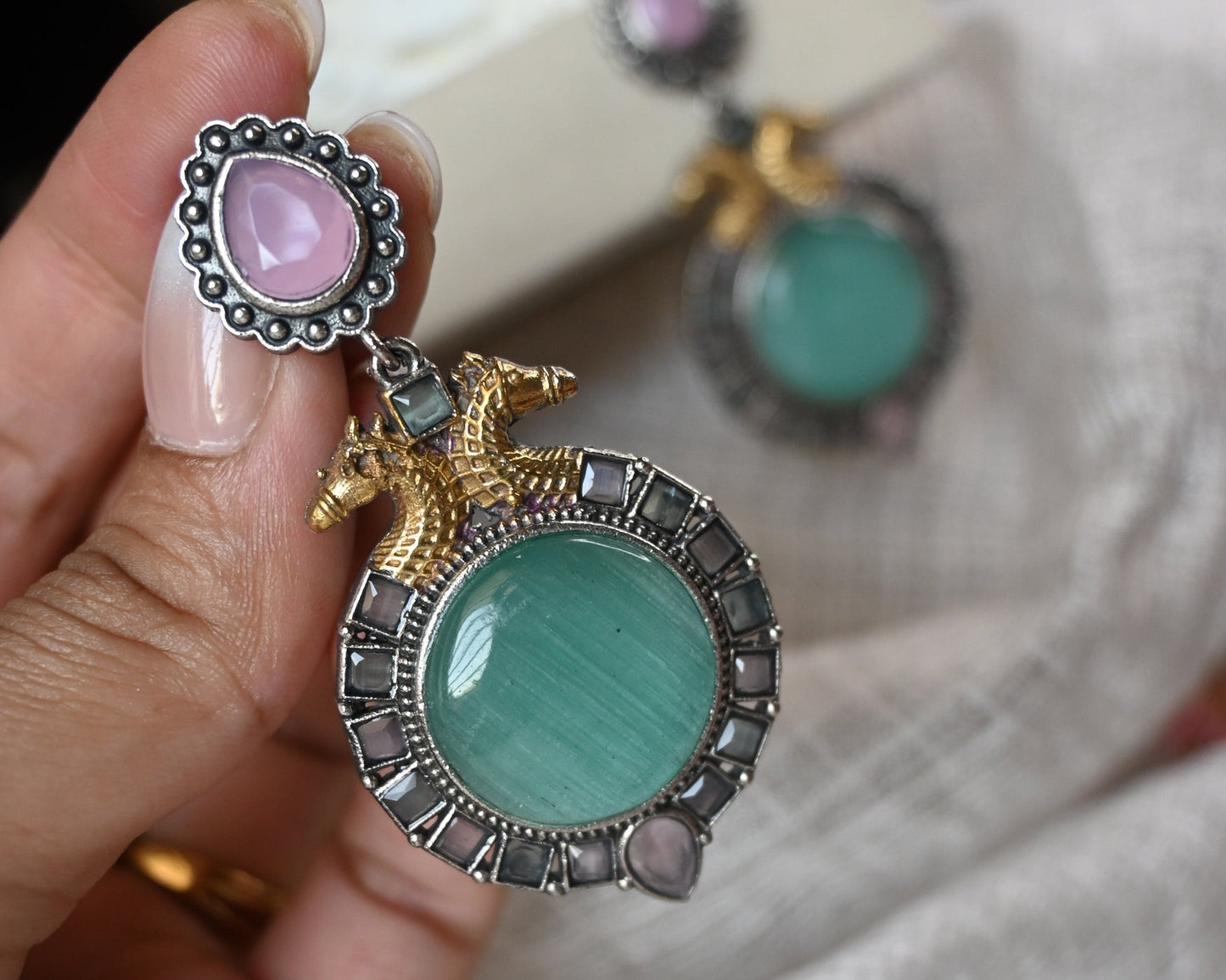 turquoise and pink ethnic