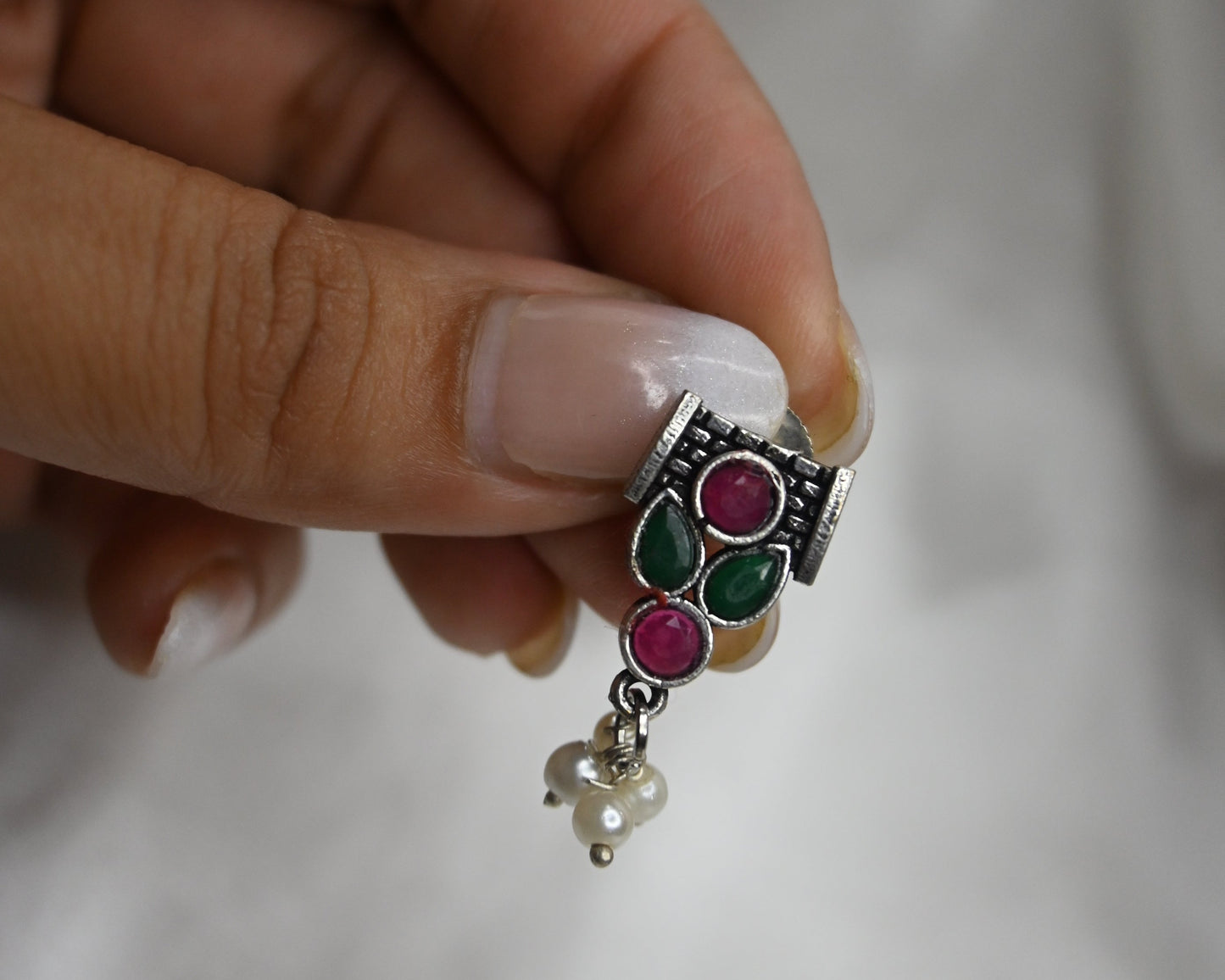 red and green mini earrings