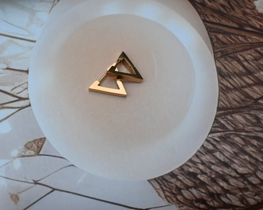 anti-tarnish triangular studs