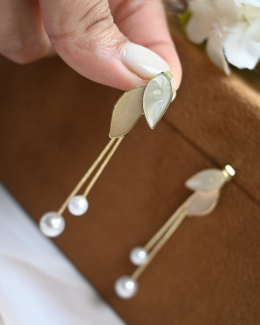 hanging pearls and leaves