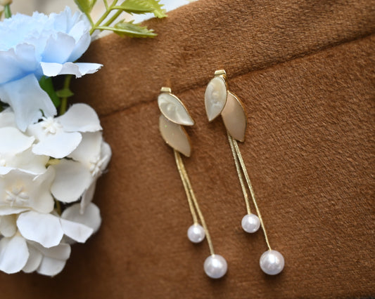 hanging pearls and leaves
