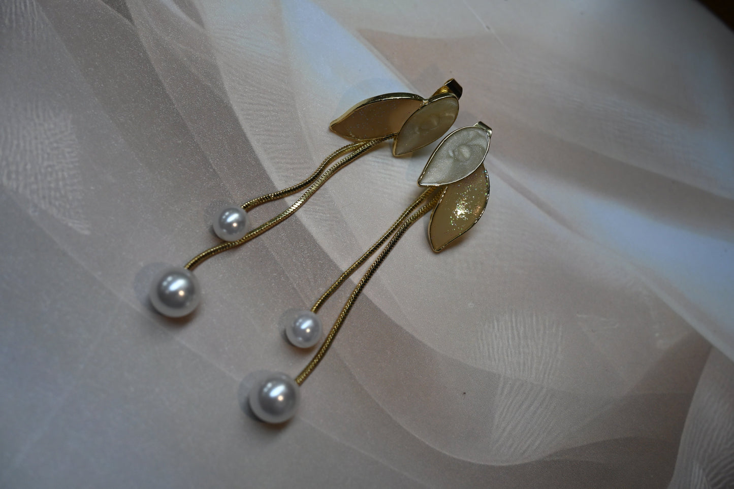 hanging pearls and leaves