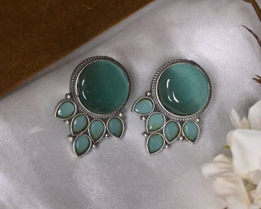 turquoise ethnic stud