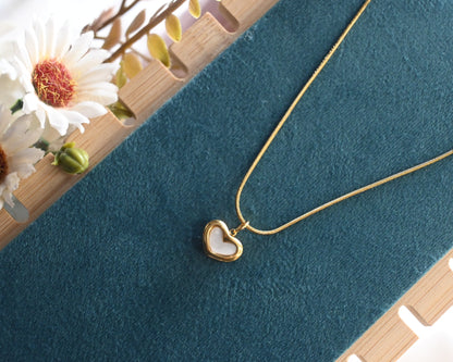 white heart necklace